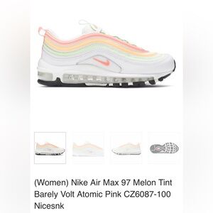 Women Nike Air Max 97 Melon Tint Barely Volt Atomic Pink Shoe Size 7